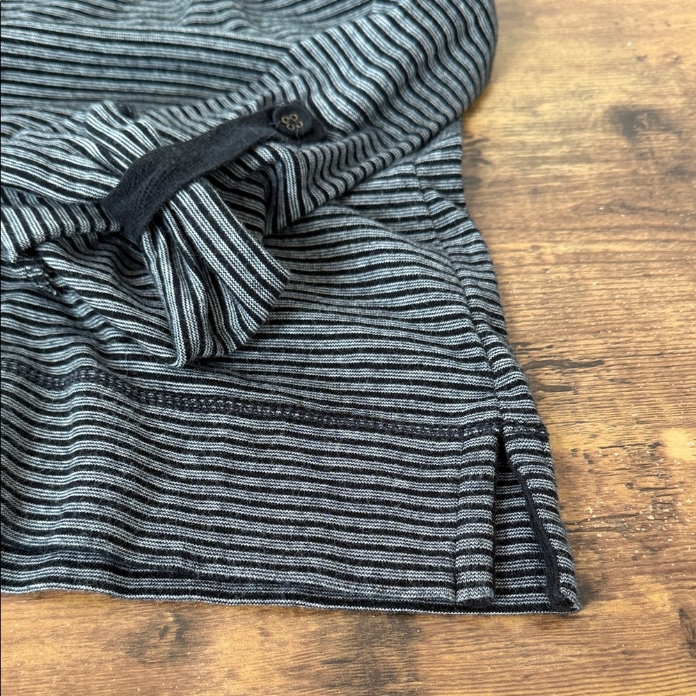Lauren Ralph Lauren Black and Gray Striped Hooded Sweatshirt - Picture 4 of 7